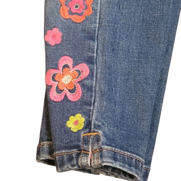 Mini Boden Denim Cropped Flower Embroidered Jeans Girls 7y - Picture 6 of 12